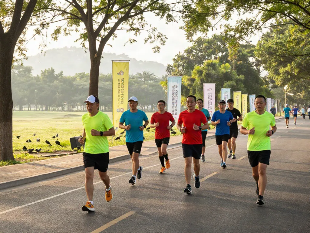 Group of runners enjoying the outdoors and training, highlighting streek reviews.